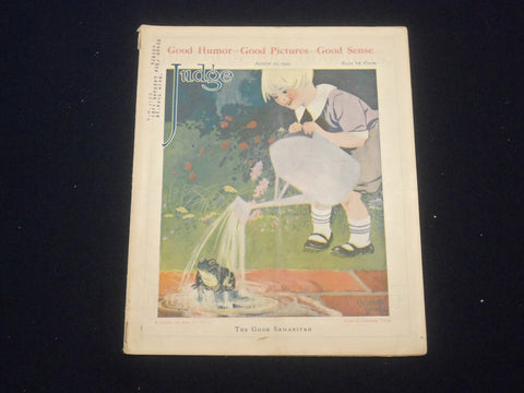 1920 AUGUST 21 JUDGE MAGAZINE-THE GOOD SAMARITAN-ILLUSTRATIONS & STORIES-ST 6876