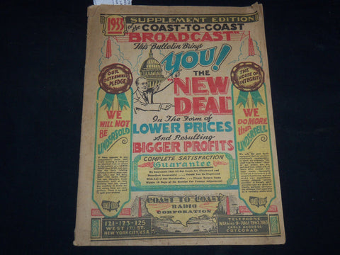 1933 COAST TO COAST RADIO CORP. SALE CATALOG - SUPPLEMENT EDN - J 9127