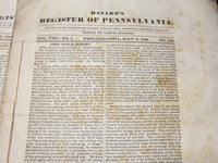 1830-1831 HAZARD'S THE REGISTER OF PENNSYLVANIA MAGAZINES LOT OF 42 - O 1797