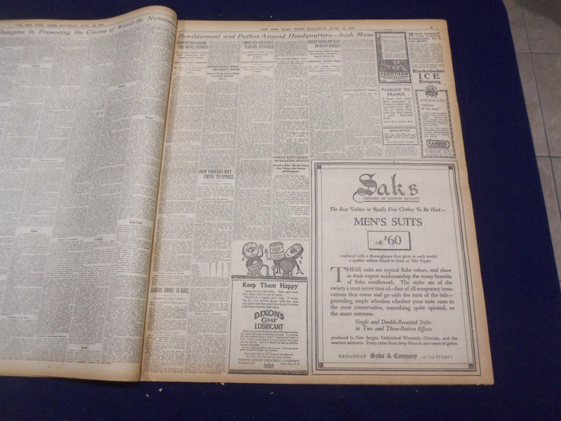 1920 JUNE 12 NEW YORK TIMES - FOUR BALLOTS, NO NOMINATION - NT 9112
