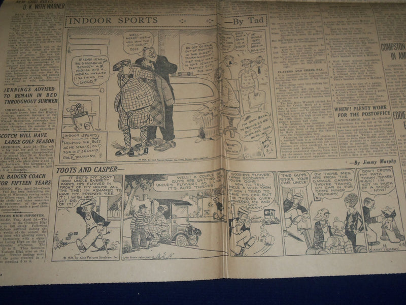 1926 APRIL 25 SAN ANTONIO SUNDAY LIGHT SPORT SECTION - TEXAN HAILED - NP 972B