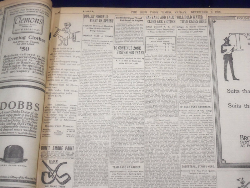 1920 DECEMBER 3 NEW YORK TIMES - ITALIAN WARSHIPS SAIL TO FIUME - NT 8473
