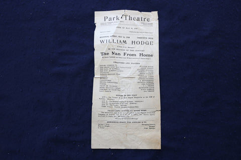 1910 MAY 16 THE MAN FROM HOME - PARK THEATRE - PROGRAM - HODGE - JEWETT - K 1666