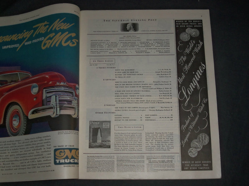1947 JULY 19 THE SATURDAY EVENING POST MAGAZINE - ILLUSTRATED COVER - SP 2477P