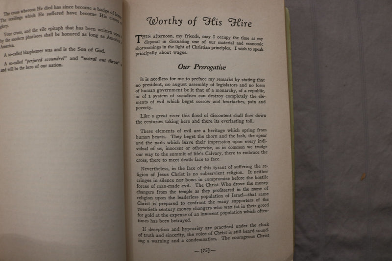 1932 FATHER COUGHLIN'S RADIO DISCOURSES 1931-1932 SOFTCOVER BOOK - K 3471