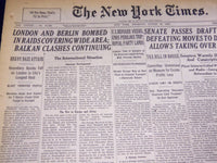 1940 AUGUST 29 NEW YORK TIMES - LONDON AND BERLIN BOMBED - NT 2877