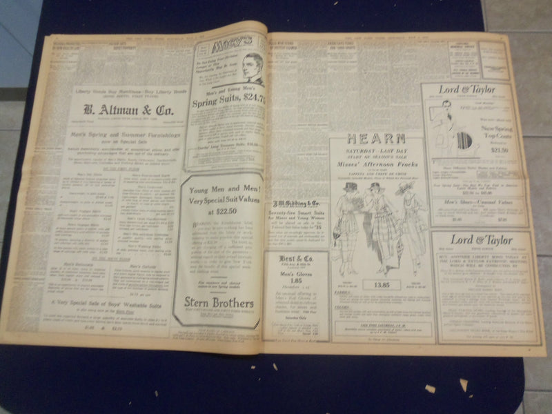 1918 MAY 4 NEW YORK TIMES - FRENCH AND BRITISH PUSH FORWARD IN AMIENS - NT 8171