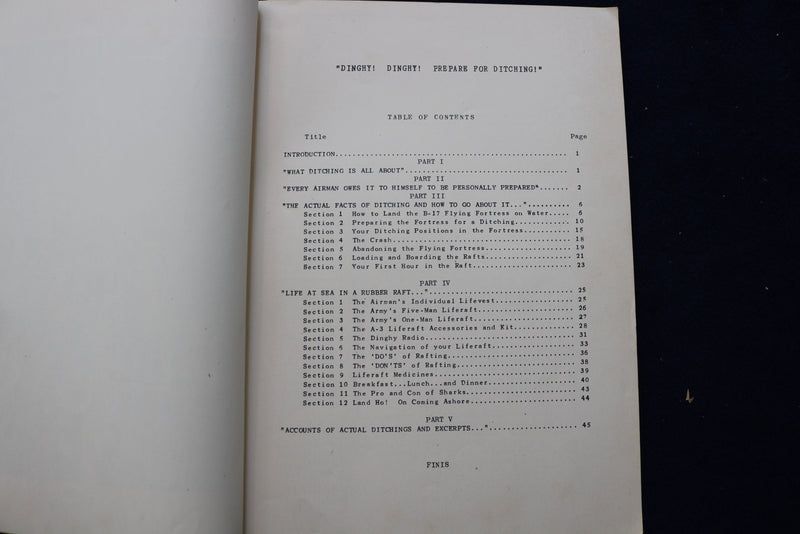 1944 DINGHY DINGHY.... PREPARE FOR DITCHING SOFTCOVER BY DONALD L. ARLEN - K 663