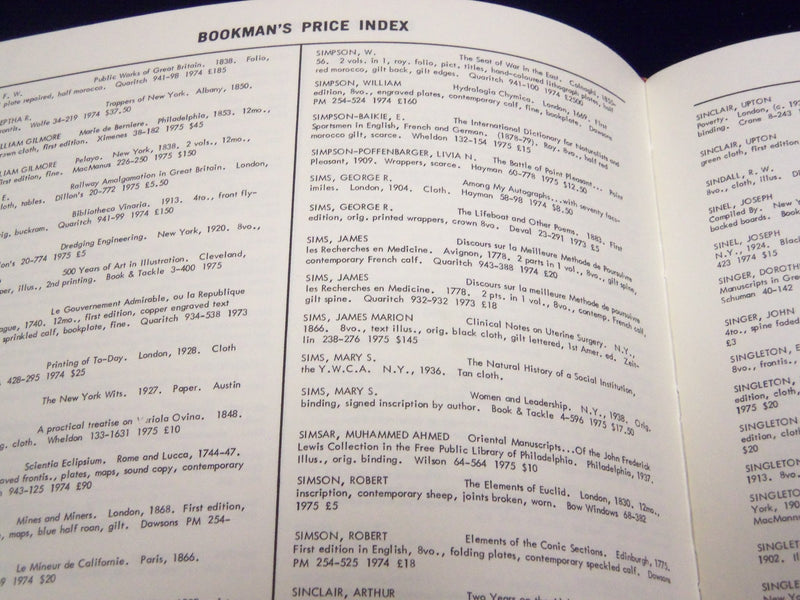 1964-1977 BOOK MAN'S PRICE INDEX EDITED BY DANIEL MCGRATH VOL LOT OF 11 - KD 75