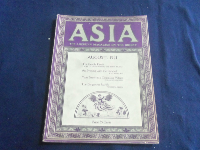 1921 AUGUST ASIA MAGAZINE -THE DEADLY KARAIT - GREAT PHOTOS & STORIES - SP 1222P