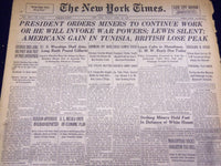 1943 APRIL 30 NEW YORK TIMES - PRESIDENT ORDERS MINERS TO CONTINUE WORK- NT 1750