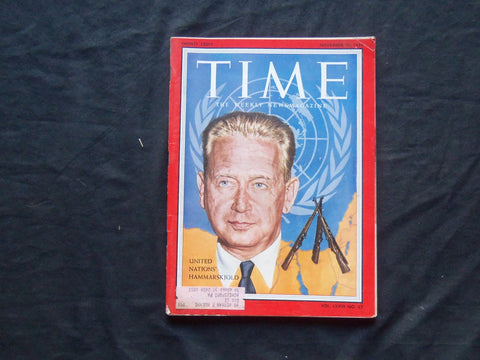 1956 NOVEMBER 26 TIME MAGAZINE - U.N.'S DAG HAMMARSKJOLD - T 1565