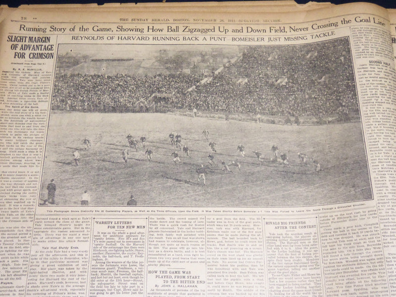 1911 THE BOSTON HERALD SUNDAY SPORTING SECTIONS LOT OF 11 - NICE PHOTOS - UP 97