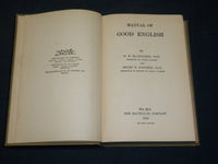 1928 MANUAL OF GOOD ENGLISH BOOK BY MACCRACKEN & SANDISON - KD 2755B