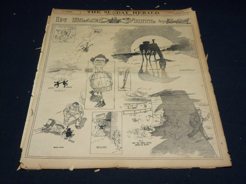 1908 BOSTON HERALD SUNDAY IN BLACK & WHITE SECTIONS LOT OF 7 - GOLDSMITH - UP 86