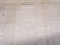 1898 APRIL 12 MORNING TELEGRAPH NEWSPAPER - MCKINLEY'S VIEWS ON MAINE - NP 2152A