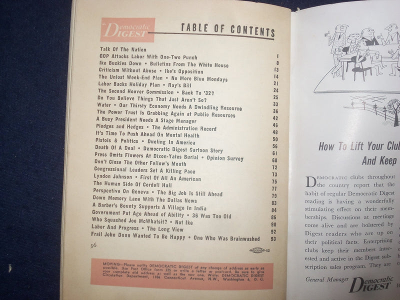 1955 SEPTEMBER DEMOCRATIC DIGEST MAGAZINE - HARRY TRUMAN - J 9791