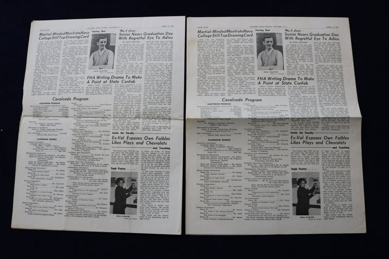 1952 APRIL 25 THE MOUNTAIN ECHO NEWSPAPER - SUFFERN HIGH SCHOOL -LOT OF 2- K 894