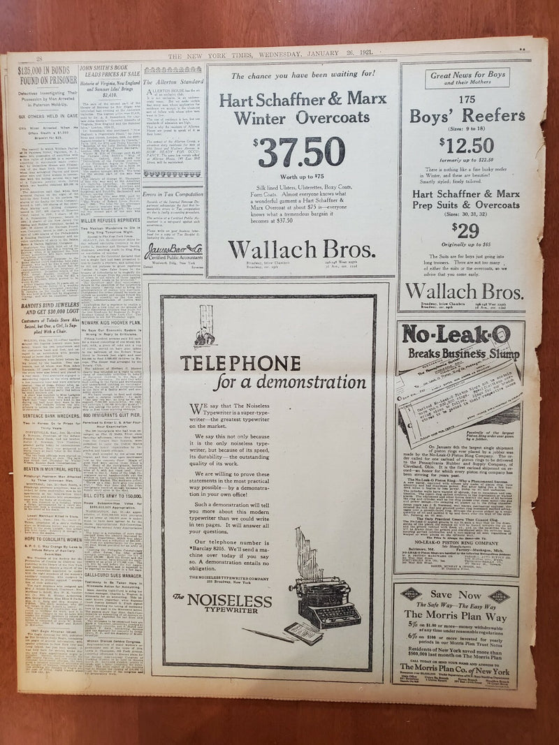 1921 JANUARY 26 NEW YORK TIMES - MILLER REFUFFS HYLAN IN TRACTION PLEA - NT 8101