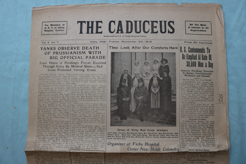 1918 THE CADUCEUS VICHY (FRANCE) HOSPITAL NEWSPAPER - LOT OF 2 - NP 9067