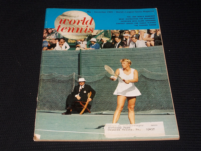 1969 DECEMBER WORLD TENNIS MAGAZINE - ANN JONES FRONT COVER - E 3591