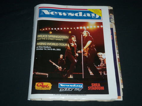 2003 NEWSDAY BRUCE SPRINGSTEEN RISING WORLD TOUR NEWSPAPER - POSTER - NP 1517A