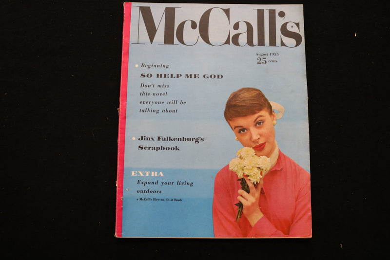 1955 AUGUST MCCALL'S MAGAZINE - HOT PINK SHIRT COVER - E 9993