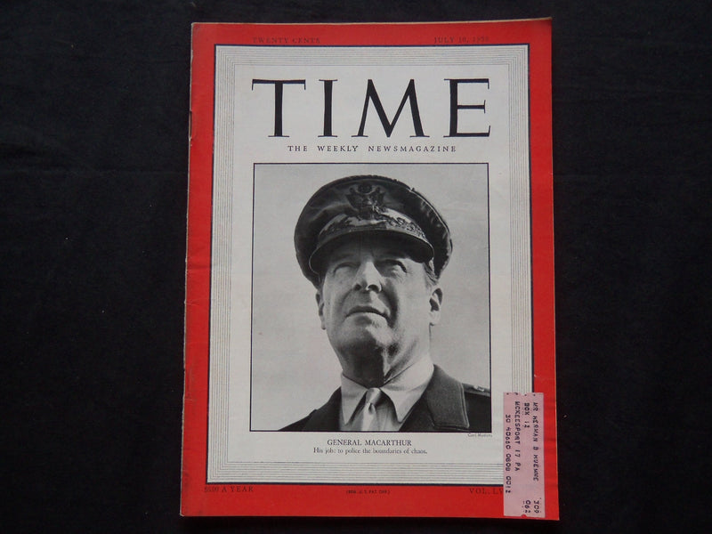 1950 JULY 10 TIME MAGAZINE - GENERAL DOUGLAS MACARTHUR - T 1234
