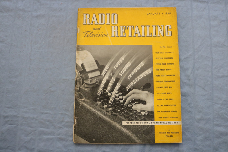 1940 JAN RADIO AND TELEVISION RETAILING MAGAZINE - STATS NUMBER COVER - ST 1766I