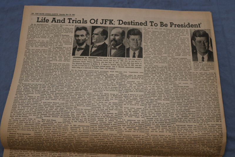 1963 NOV 23 THE JOURNAL-GAZETTE NEWSPAPER - PRESIDENT'S KILLER SEIZED - NP 8546