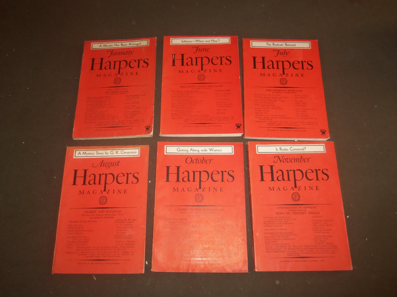 1934-39 HARPER'S MONTHLY MAGAZINE - LOT OF 19- STORIES & ILLUSTRATIONS- WR 1000A