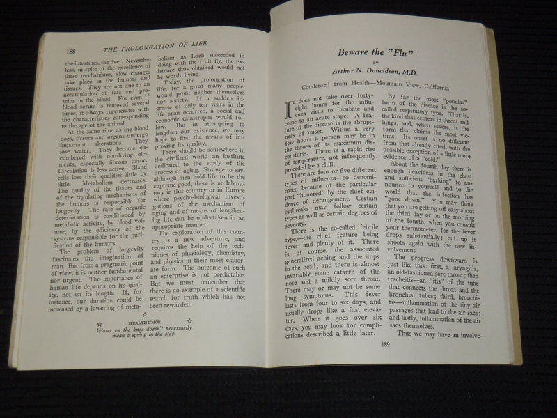 1938 MARCH HEALTH DIGEST MAGAZINE - ALEXIS CARREL - K 1078