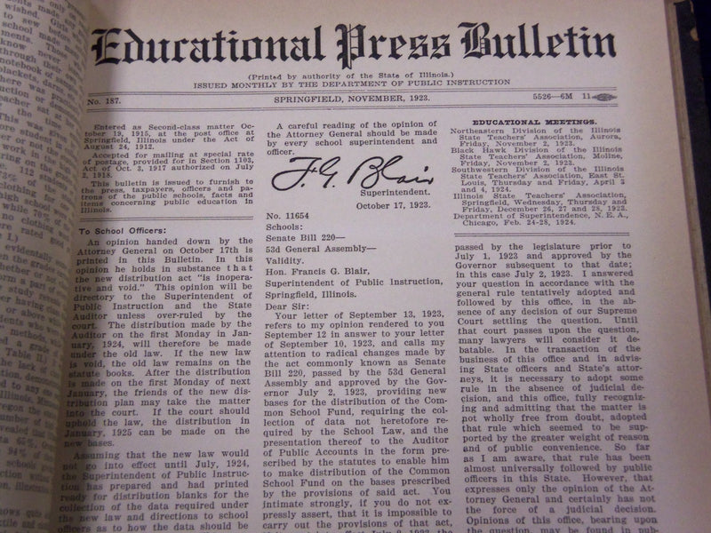1907-1923 EDUCATIONAL PRESS BULLETIN BOUND VOLUME LOT OF 4 - ILLINOIS - KD 3486A