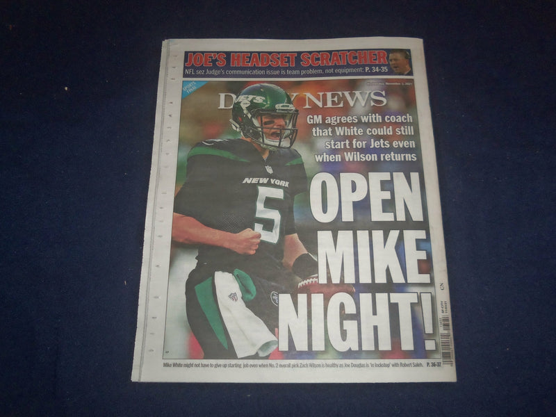 2021 NOVEMBER 3 NEW YORK DAILY NEWS NEWSPAPER - ERIC ADAMS ELECTED NYC MAYOR
