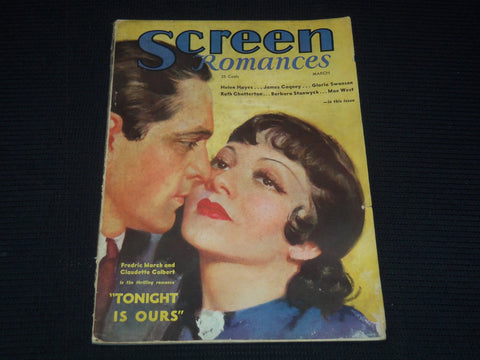 1933 MARCH SCREEN ROMANCES MAGAZINE - FREDRIC MARCH & COLBERT - E 16333