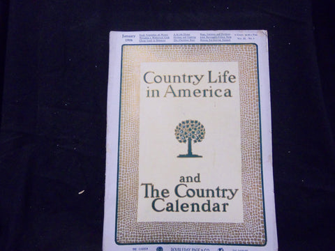 1906 JANUARY COUNTRY LIFE IN AMERICA MAGAZINE - GREAT COVER & ADS - ST 1388