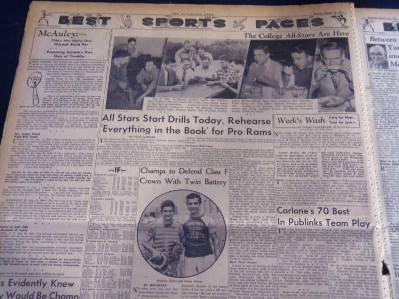 1941 AUGUST 18 CLEVELAND NEWS NEWSPAPER - FIRES AND BLAST RIP NY HARBOR- NT 7412