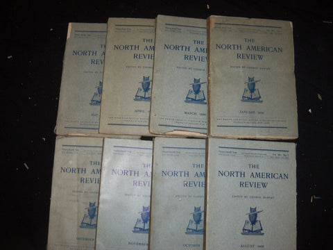 1908 NORTH AMERICAN REVIEW LOT OF 8 ISSUES - GREAT STORIES/ARTICLES - WR 1027