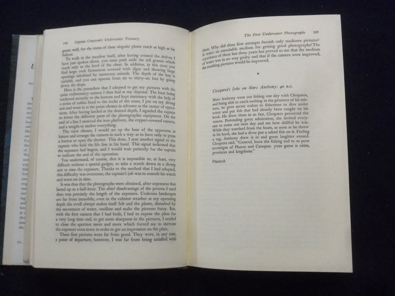 1959 CAPTAIN COUSTEAU'S UNDERWATER TREASURY HARDCOVER BOOK - KD 8289