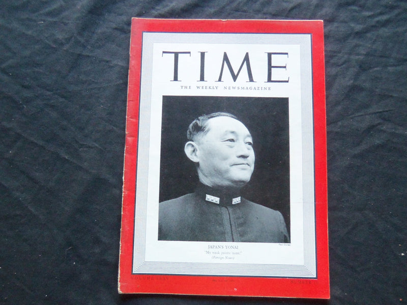 1940 MARCH 4 TIME MAGAZINE - JAPAN'S MITSUMASA YONAI - T 702