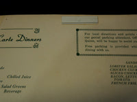 1950'S PEG LEG MENU - ROCKPORT MASSACHUSETTS - K 2605