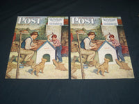 1951 MARCH 21 THE SATURDAY EVENING POST ADVERTISING BOARD LOT OF 4 - J 5400
