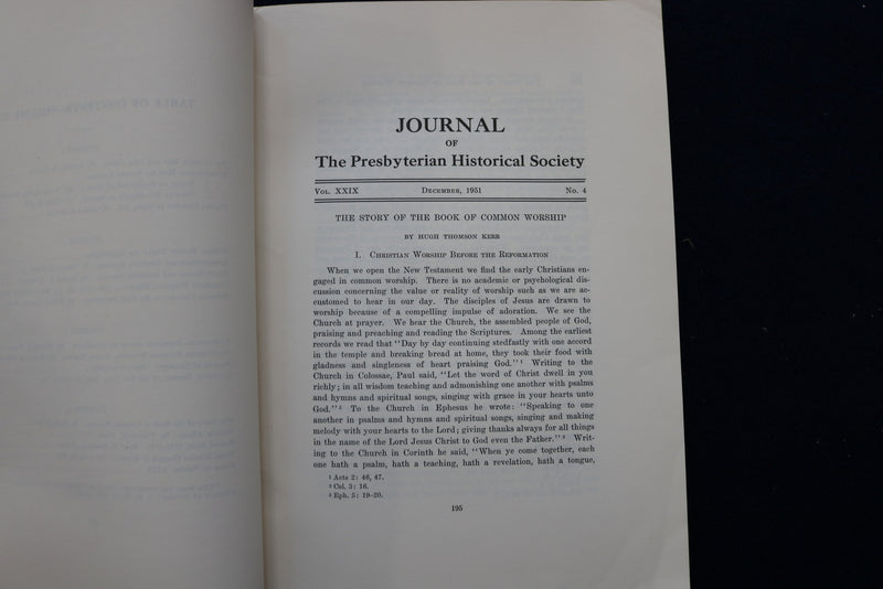 1951-1952 PRESBYTERIAN HISTORICAL SOCIETY BULLETIN - LOT OF 4 - O 3401