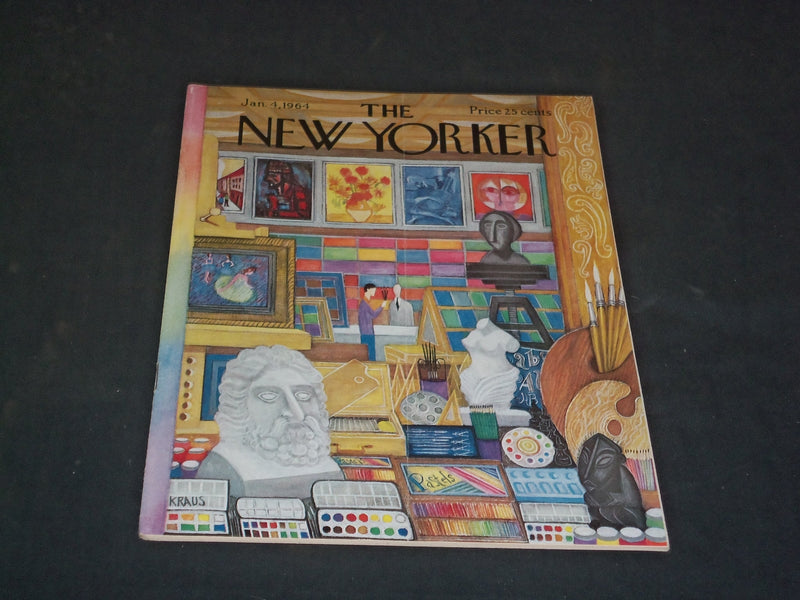 1964 JANUARY 4 THE NEW YORKER MAGAZINE - ILLUSTRATED COVER - NY 821