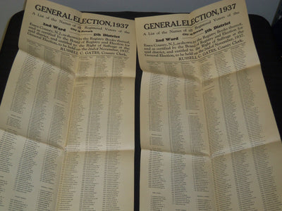 1937 GENERAL ELECTION CITY OF NEWARK 2ND WARD 5TH DISTRICT LOT OF 4 - J 5437