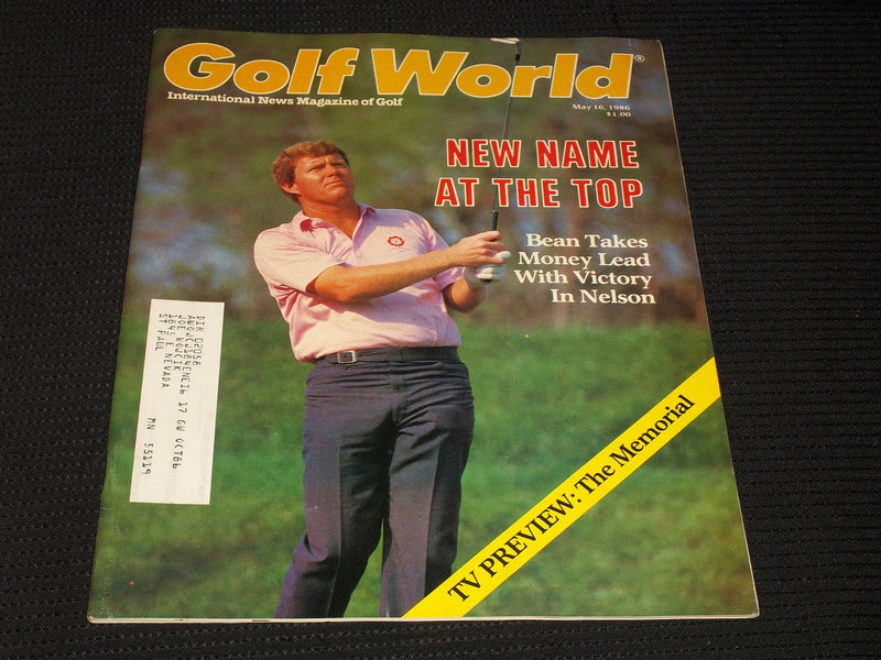 1986 MAY 16 GOLF WORLD MAGAZINE - ANDY BEAN FRONT COVER - E 5559A