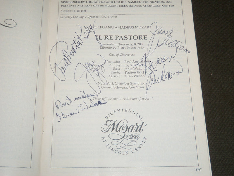 1992 AUGUST 15 IL RE PASTORE AUTOGRAPHED PROGRAM - 5 AUTOGRAPHS - J 5267