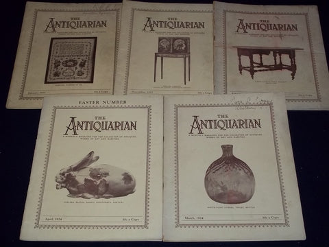1923-1924 THE ANTIQUARIAN MAGAZINE LOT OF 5 DIFFERENT - GREAT PHOTOS - II 9494