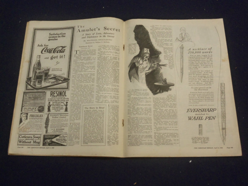 1922 APRIL 8 CHRISTIAN HERALD MAGAZINE - A TASTE FROM THE SAP BUCKET - ST 6597