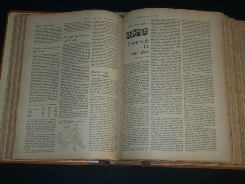 1962-1963 NEW SOCIETY SOCIAL SCIENCE WEEKLY MAGAZINE VOLUME 1- 39 ISSUES - R 157